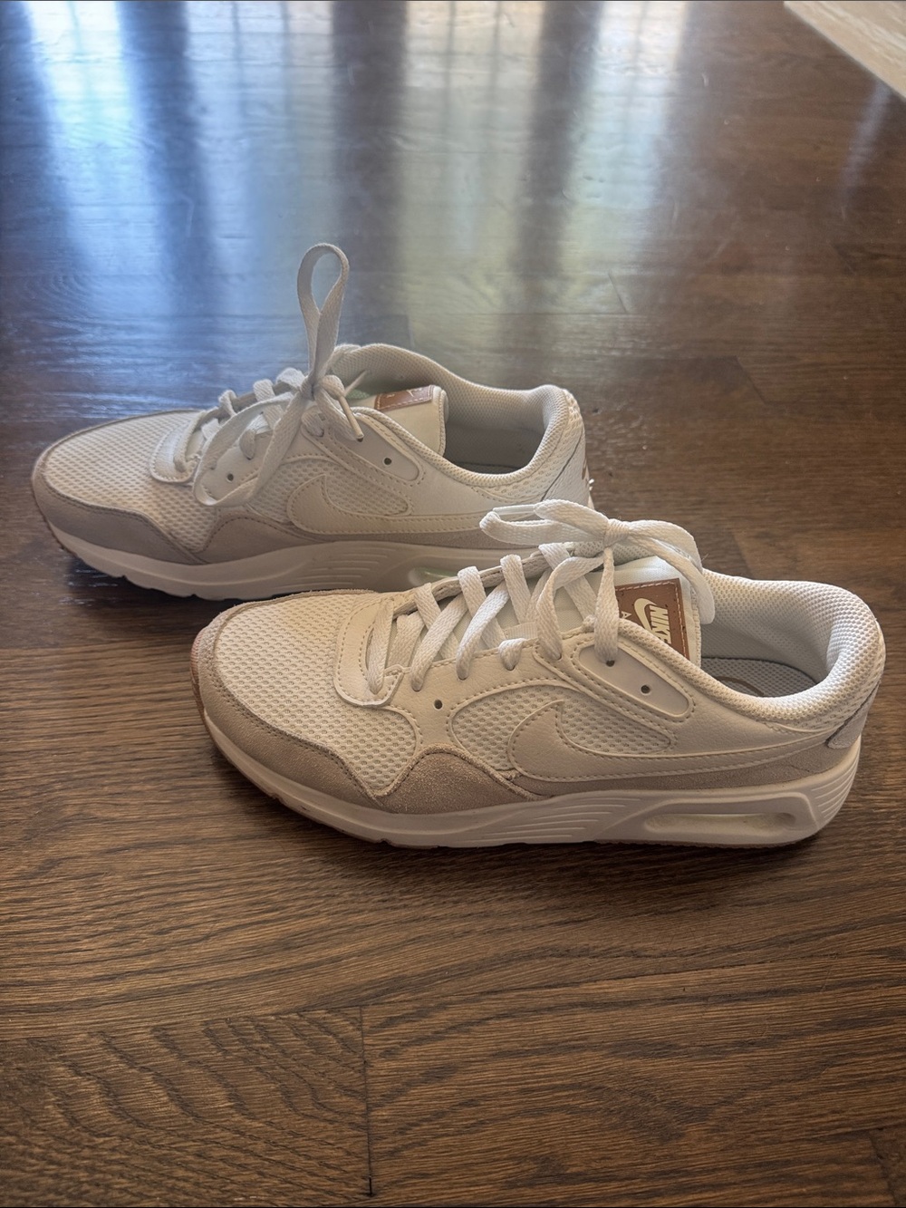 Nike beige and white low-top sneakers